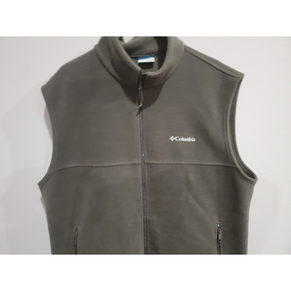 Columbia Fleece Full Zip Men's Dark Gray Sleeveless Jacket Vest Size XL - Picture 2 of 8